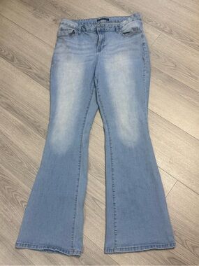 YMI Jeans Est. Size 14 Stretch Light Wash Women's Flare Jeans 34” waist 31” long